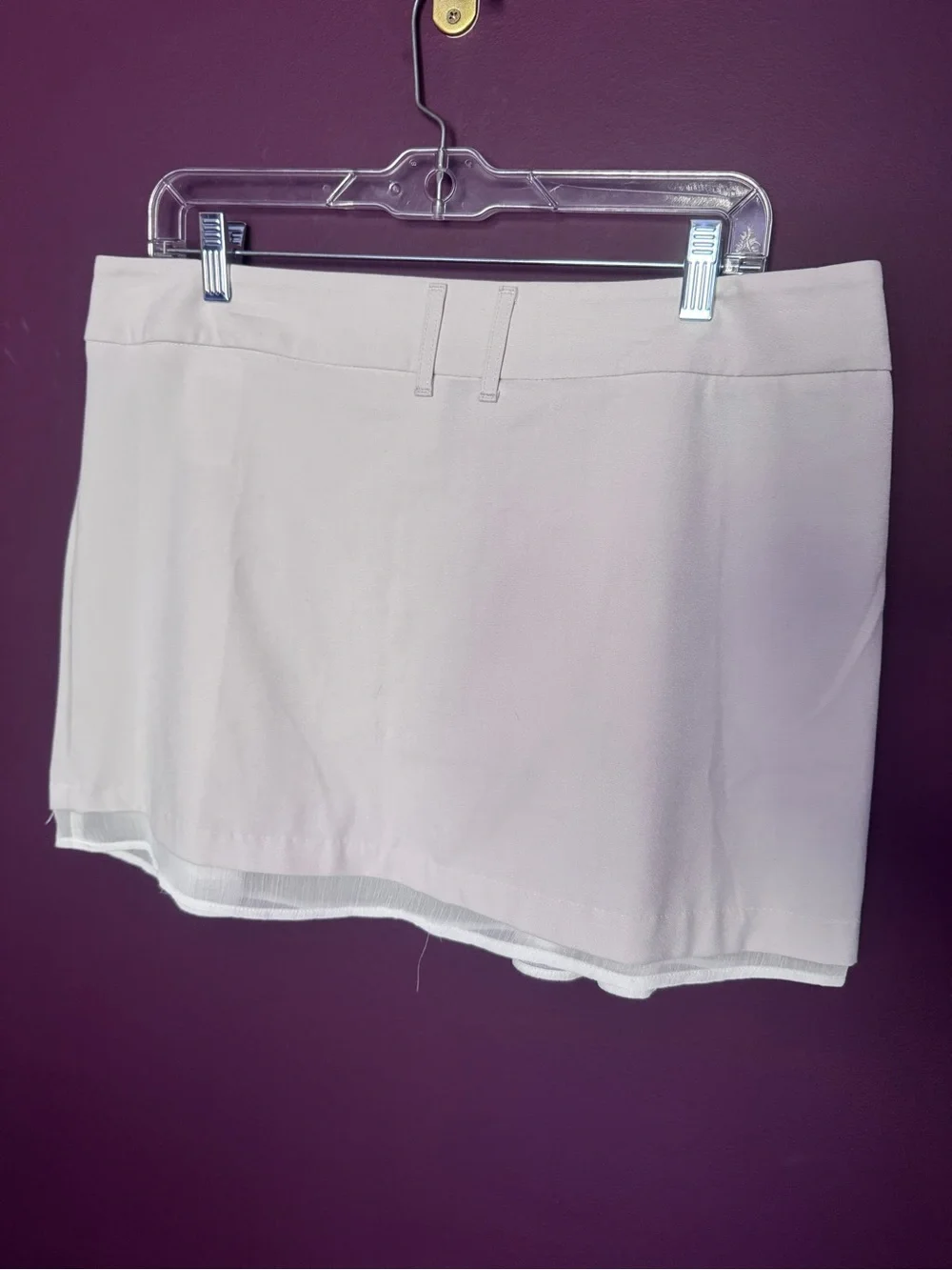 Women's Cream Pleated mini skirt